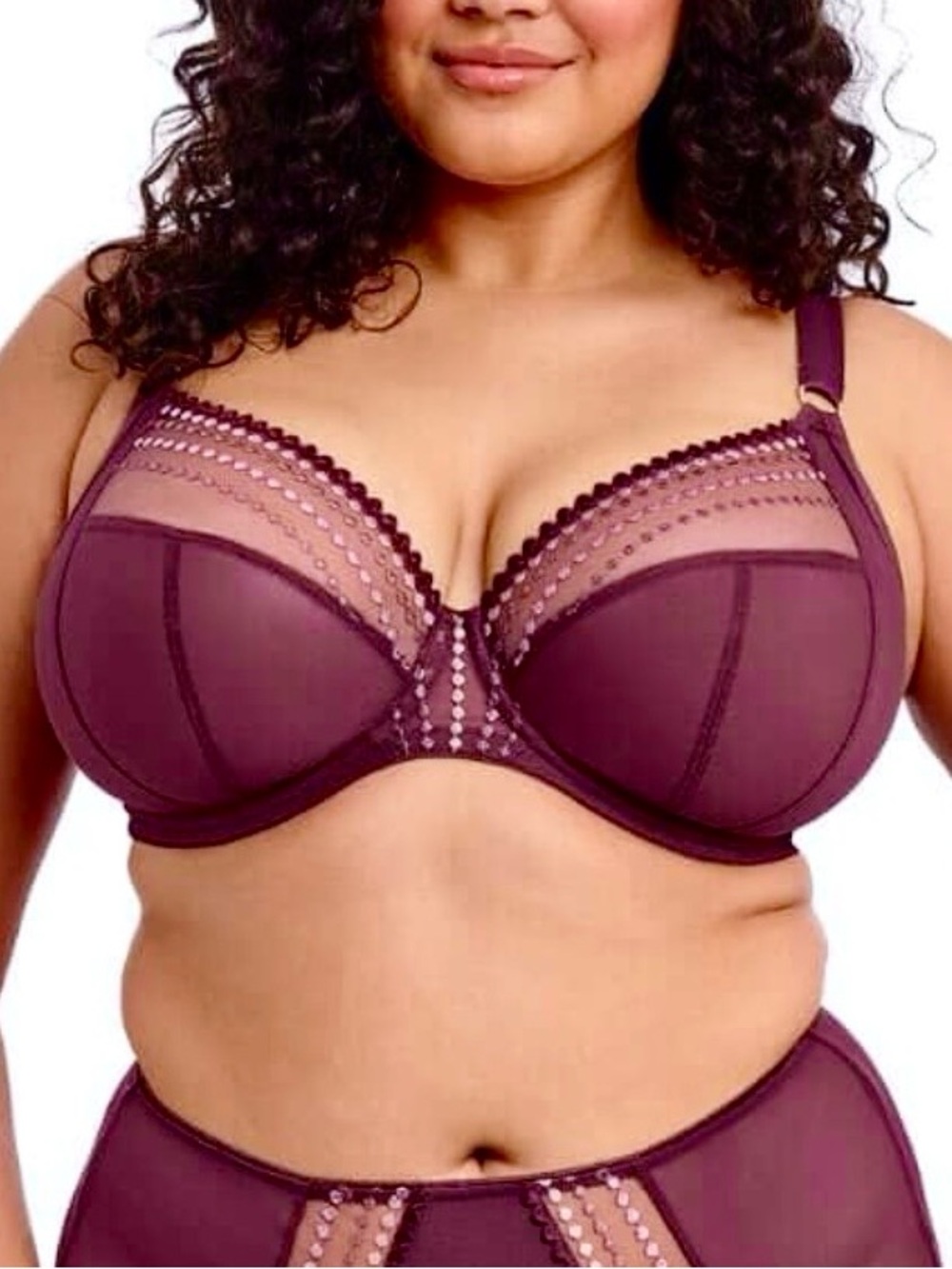 •Elomi 42J Matilda Plunge Sugarplum Underwire Bra! NEW!